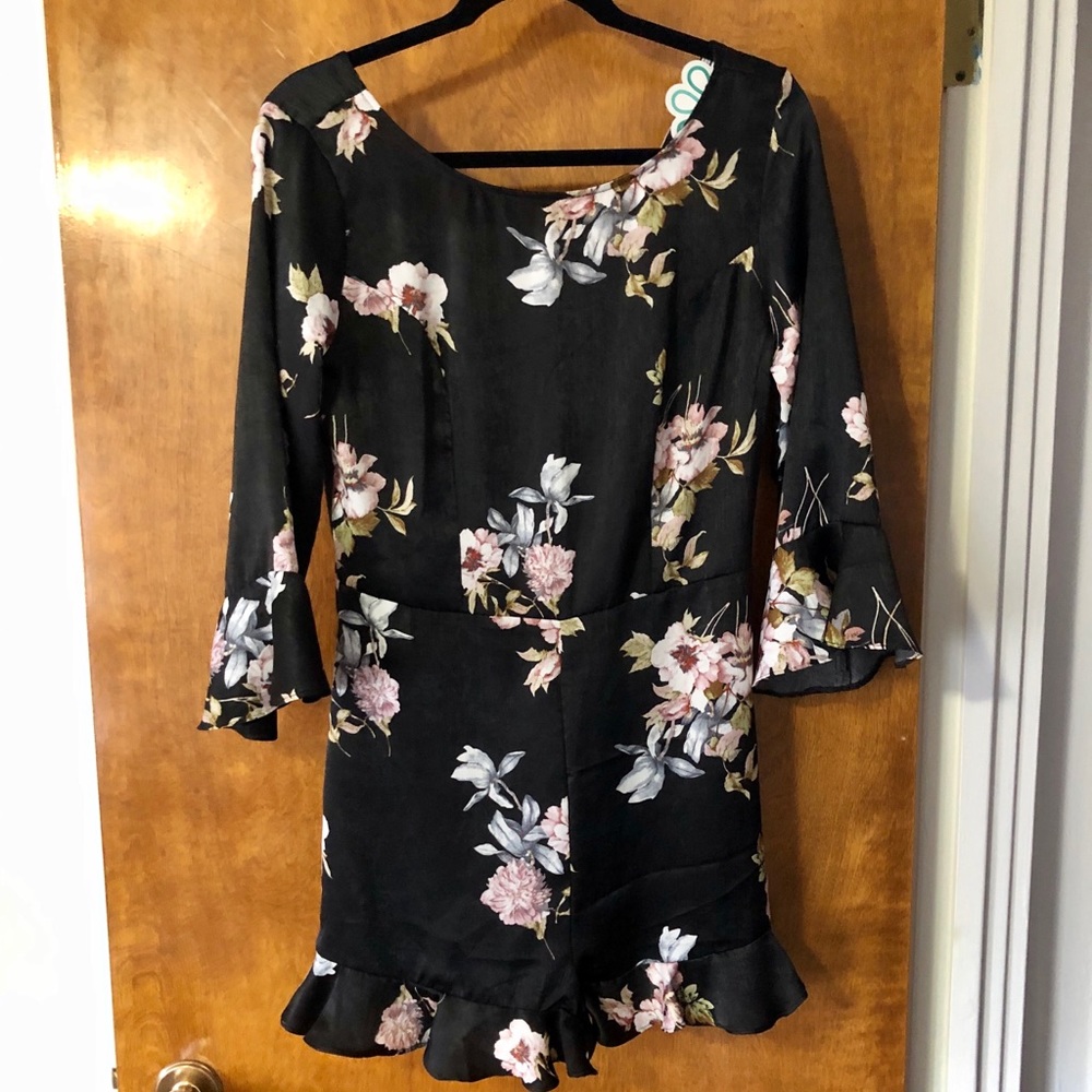 Black Floral Romper